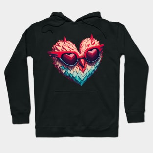 Feathered Heart with Sunglasses Art Hoodie